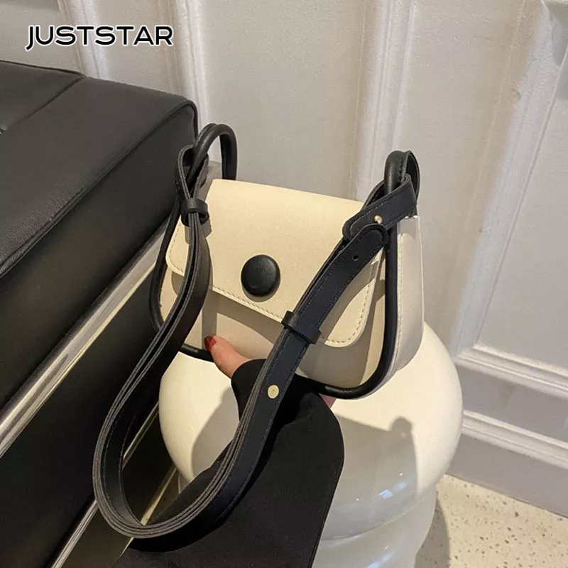 Just STARContrasting Túi Đeo Chéo mini Màu Sắc Tương Phản Phong Cách Phương Tây Cho Nữ