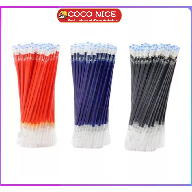 Set 10 Ruột Bút Bi 0.5mm 3 Màu Đen / Đỏ / Xanh