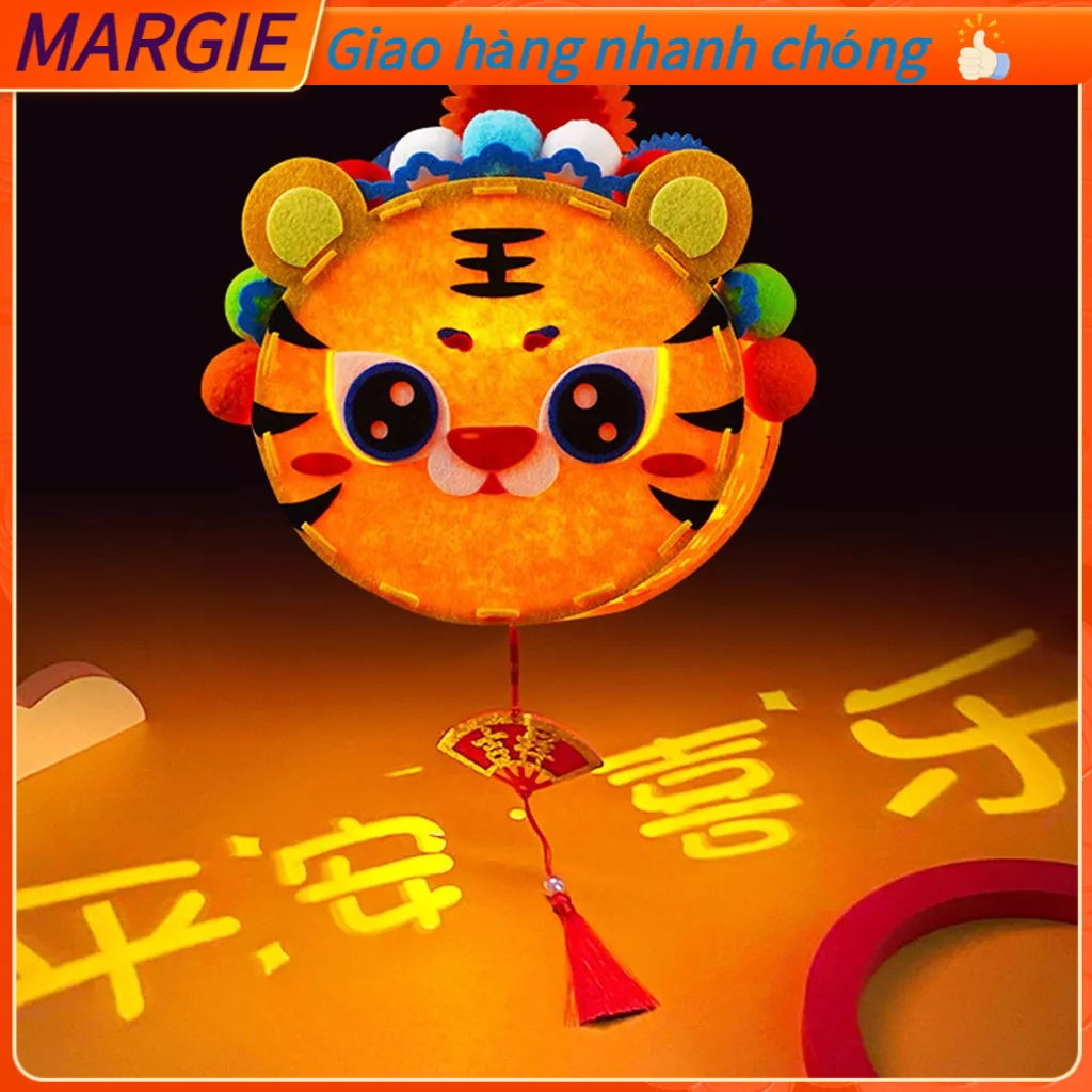 MARGIE Tự Làm Lễ Hội Mùa Xuân Trung Quốc Đèn Lồng Hoạt Hình Cung Hoàng Đạo Năm Mới Của Trang Trí Cầm Tay Bộ Cho Trẻ Em