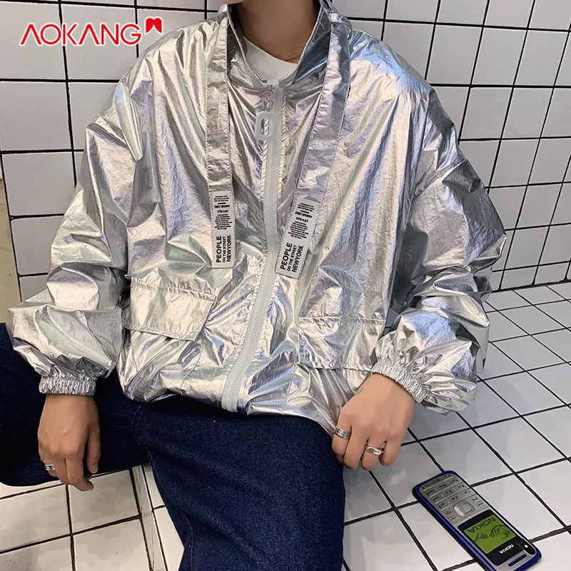 Áo Khoác AOKANG Chống Nắng Dáng Rộng Mỏng Nhẹ Màu Bạc Phản Quang Thời Trang Mùa Hè Cho Cặp Đôi