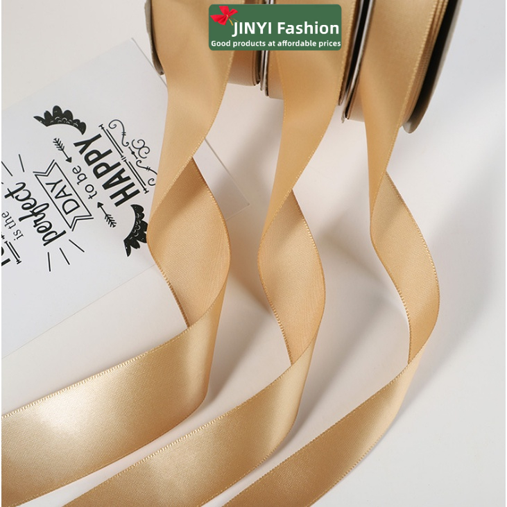 Cuộn Dây Ruy Băng Vàng Dài 22M*0.6/1.5/2.5/4Cm Trang Trí Hộp Quà Cưới