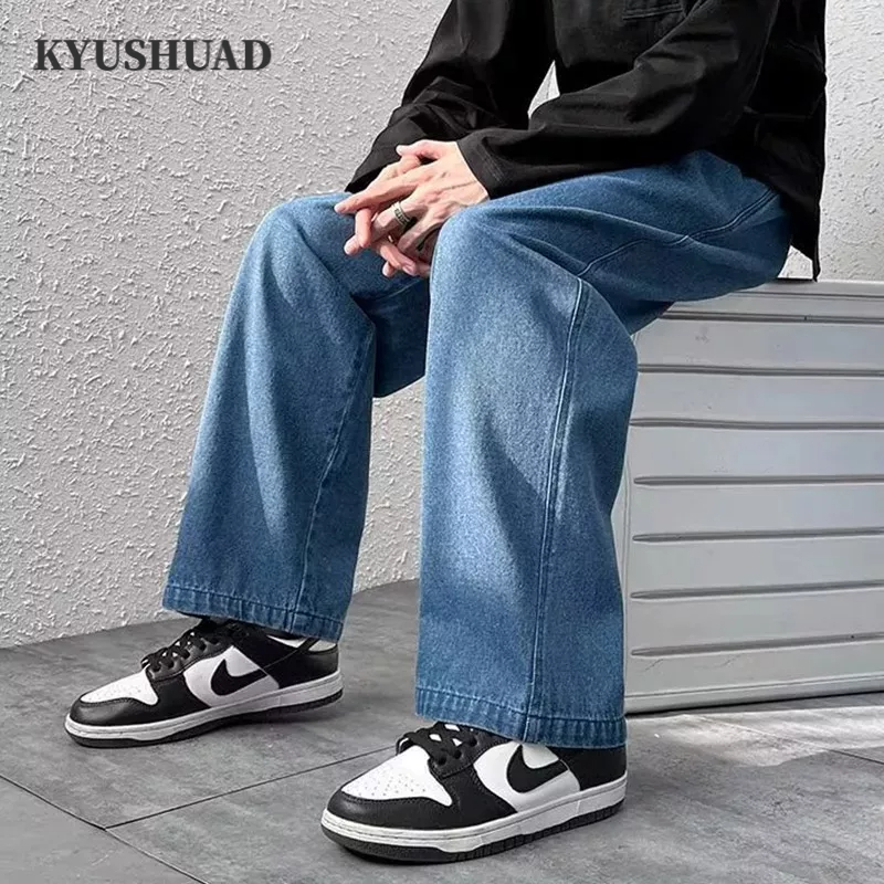 Kyushuad | Quần Jean Ống Rộng Phong Cách Hàn Quốc Thời Trang Mùa Thu Hàng Mới Dành Cho Nam Nữ