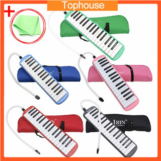 32 phím Melodica Nhạc cụ Bàn phím đàn piano không khí Melodicas với Túi đựng Đôi ống ngậm Khăn lau phím Dán ống dài