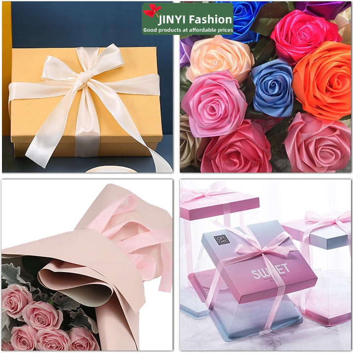 Cuộn Dây Ruy Băng Polyester Nhiều Màu Sắc 22M * 2CM Trang Trí Bó Hoa Cưới