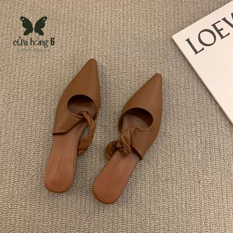🙌 Dép Bít Mũi Nhọn Đế Bằng Phong Cách Pháp Thời Trang Xuân Hè Hàng Mới 2023