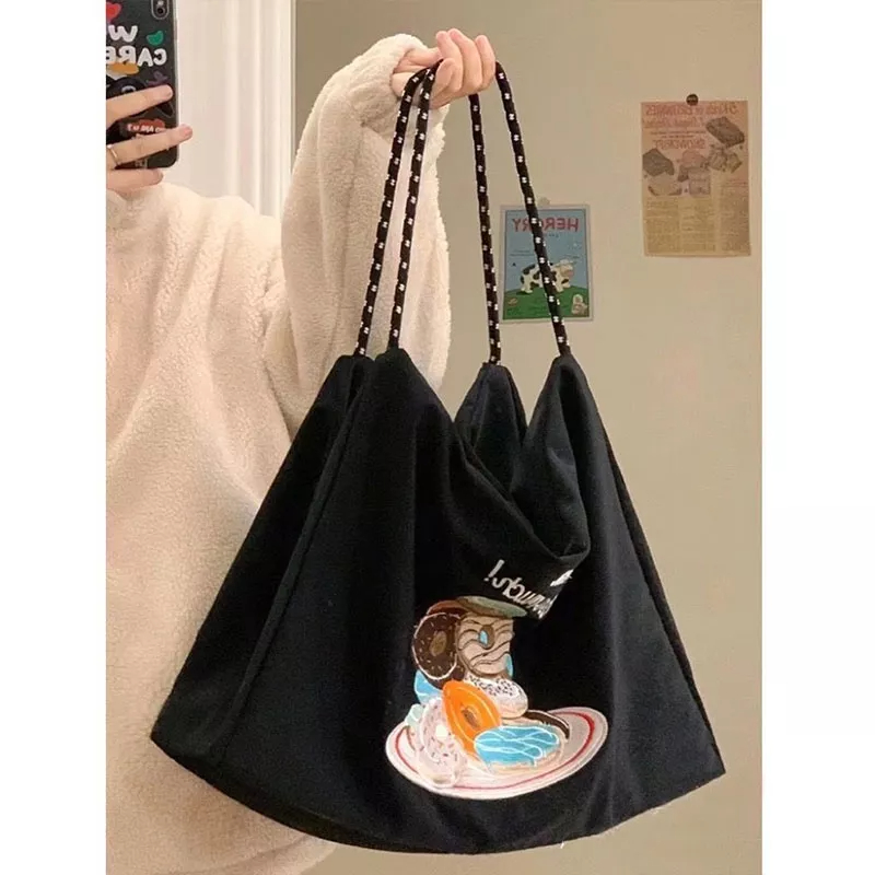 Nallcheer Túi Xách Đeo Vai Sức Chứa Lớn Phong Cách Nhật Bản Đơn Giản Thời Trang Cho Nữ