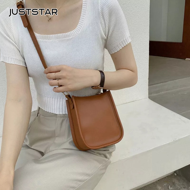 JUST STAR Túi Đeo Chéo Nhỏ Đơn Giản Thời Trang Phong Cách Hàn Quốc Cho Nữ