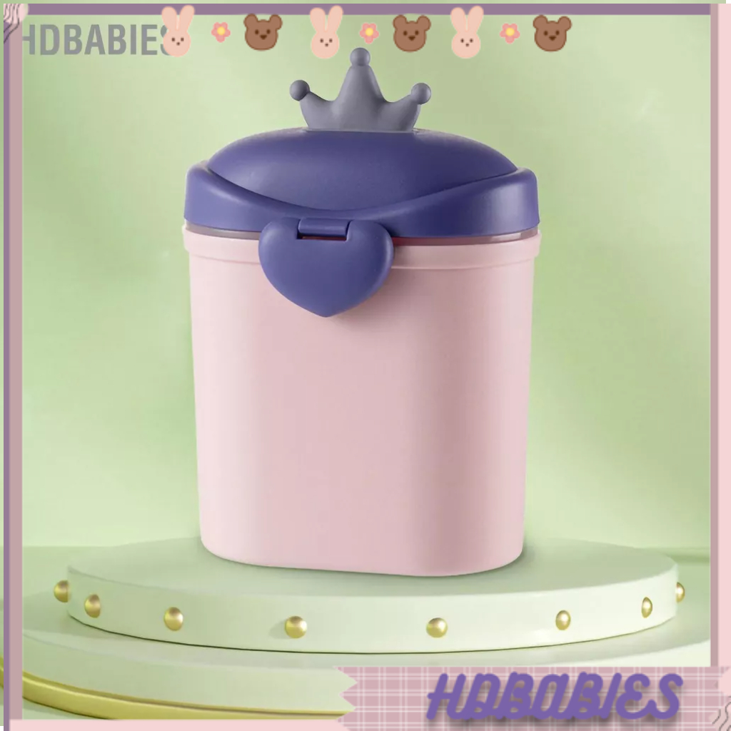 HDbabies Hộp đựng sữa bột cho bé đồ ăn nhẹ trái cây hoạt hình di động Vương miện dung tích lớn