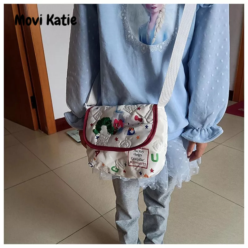 Movi Katie Túi Đeo Chéo mini Thêu Họa Tiết Hello Kitty Dễ Thương Thời Trang Cho Nữ
