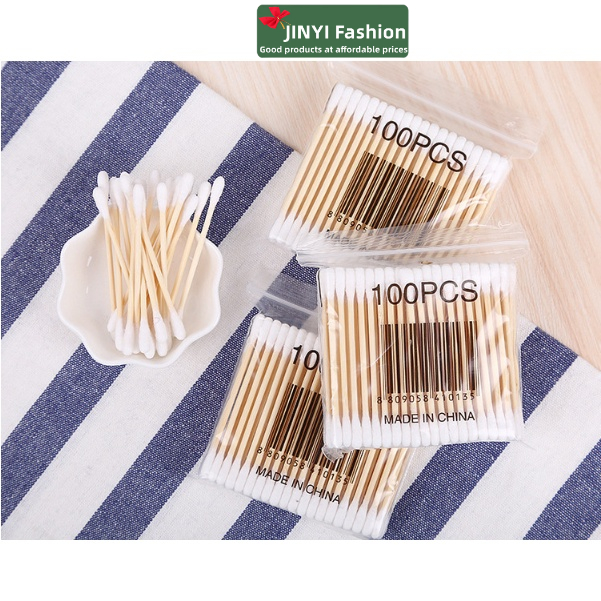 Set 100 Tăm Bông cotton Hai Đầu Dùng Một Lần Đa Năng Tiện Lợi