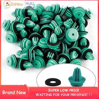 Set 100 đinh tán nhựa màu xanh lá 9.9mm*15mm dùng để cố định phụ tùng nội thất xe ô tô