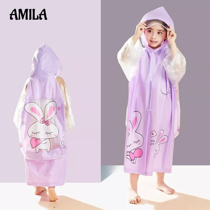 Áo mưa AMILA họa tiết hoạt hình dễ thương cho trẻ em