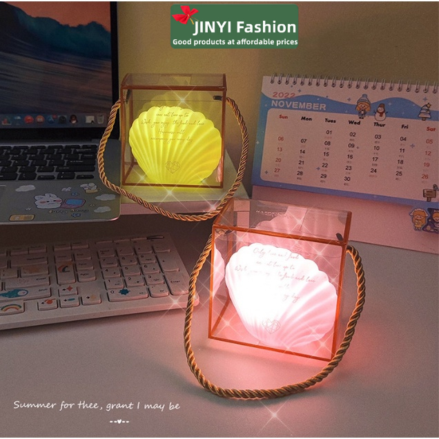 Bộ Hộp Đèn LED Ngủ Hình Vỏ Sò Ngọt Ngào Trang Trí Nhà Cửa