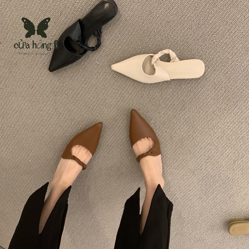 🙌 Dép Bít Mũi Nhọn Đế Bằng Phong Cách Pháp Thời Trang Xuân Hè Hàng Mới 2023