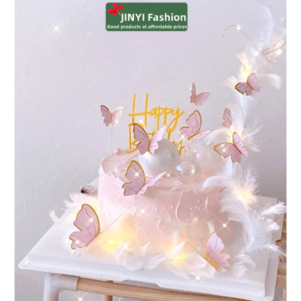 Phụ Kiện Trang Trí Bánh Kem Hình Bươm Bướm Xinh Xắn Thẻ