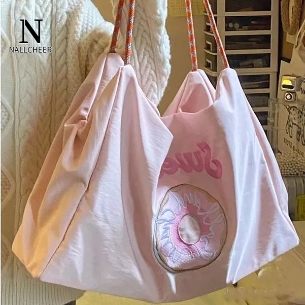 Nallcheer Túi Xách Đeo Vai Sức Chứa Lớn Phong Cách Nhật Bản Đơn Giản Thời Trang Cho Nữ