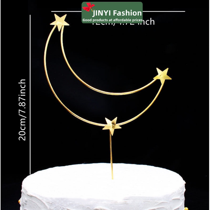 1 Que Cắm Trang Trí Bánh Kem Hình Vương Miện Ngôi Sao Mặt Trăng Dành Cho Tiệc Sinh Nhật Đám Cưới DIY