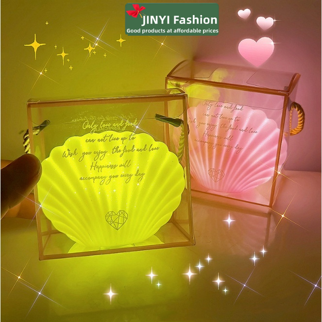 Bộ Hộp Đèn LED Ngủ Hình Vỏ Sò Ngọt Ngào Trang Trí Nhà Cửa