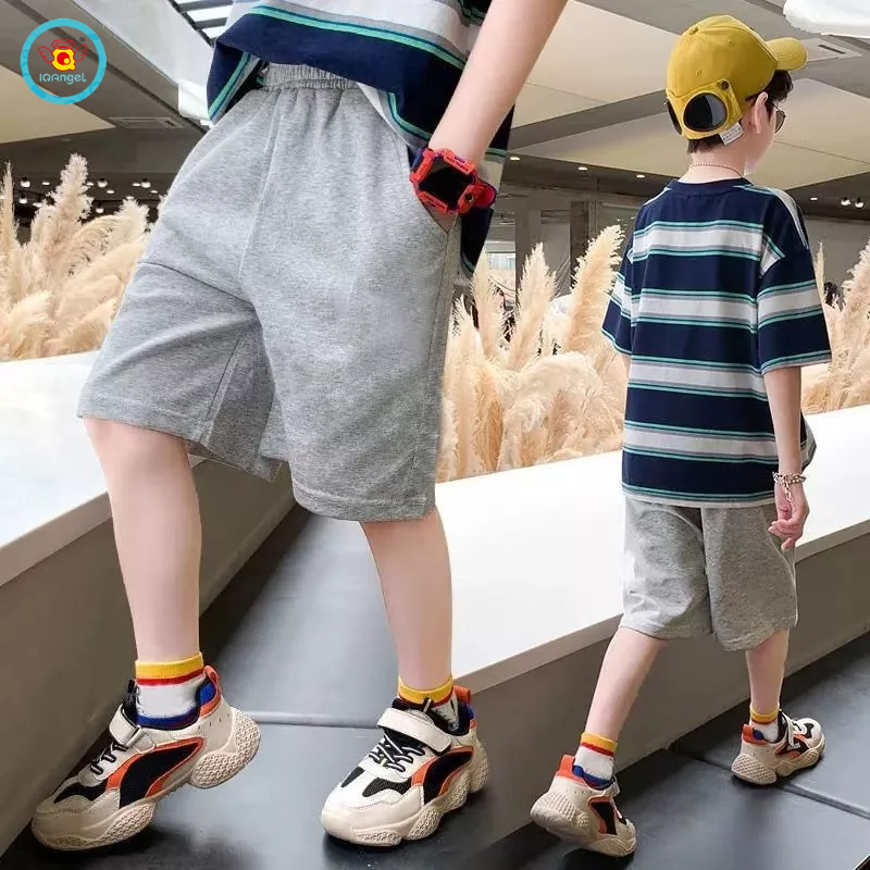IQ Angel  Quần Short cotton Màu Sắc Đơn Giản Phong Cách Hàn Quốc Cho Bé Trai