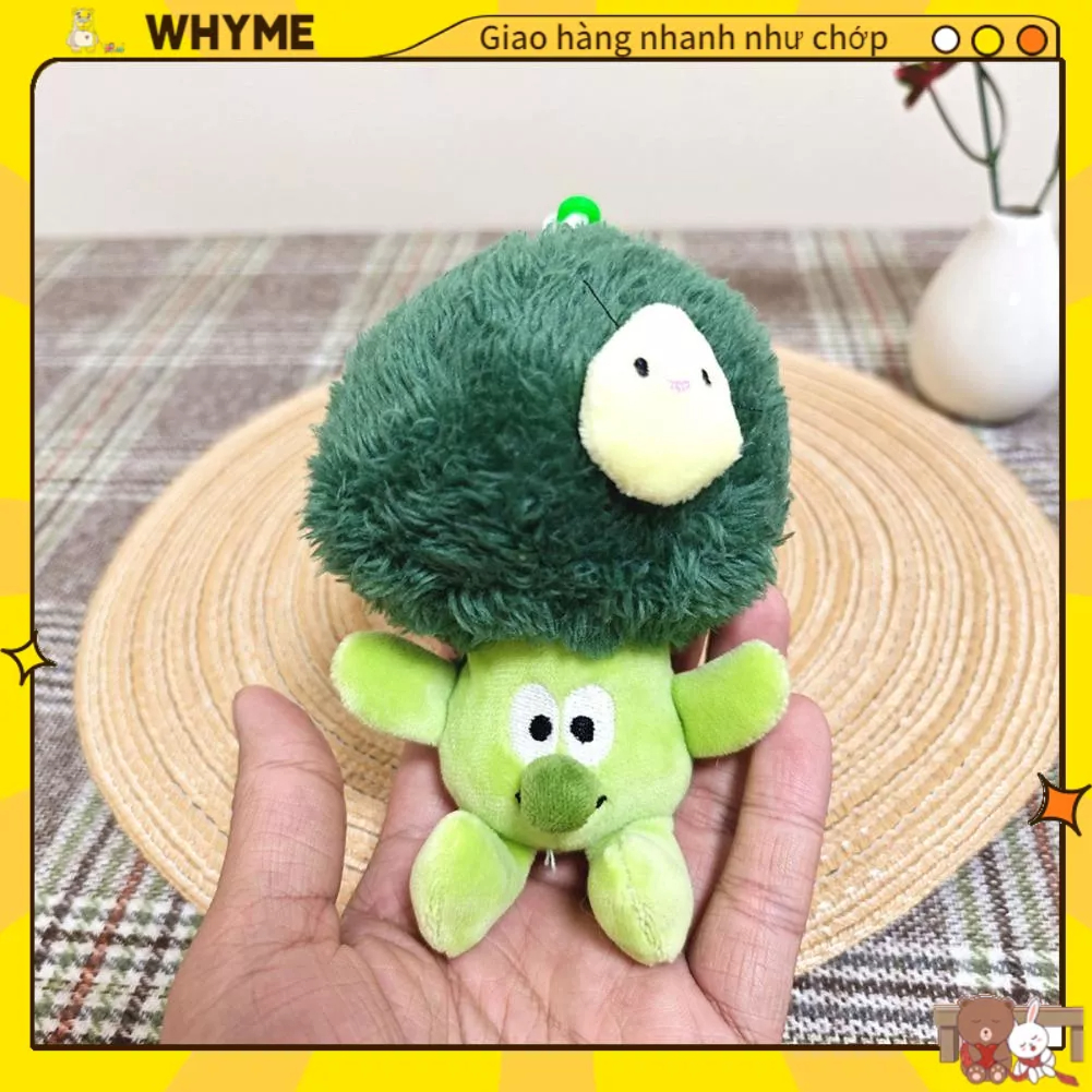 WHYME Mặt dây chuyền sang trọng Hình bông cải xanh dễ thương Đồ chơi nhồi Bông PP Rau củ cho Móc khóa Túi móc