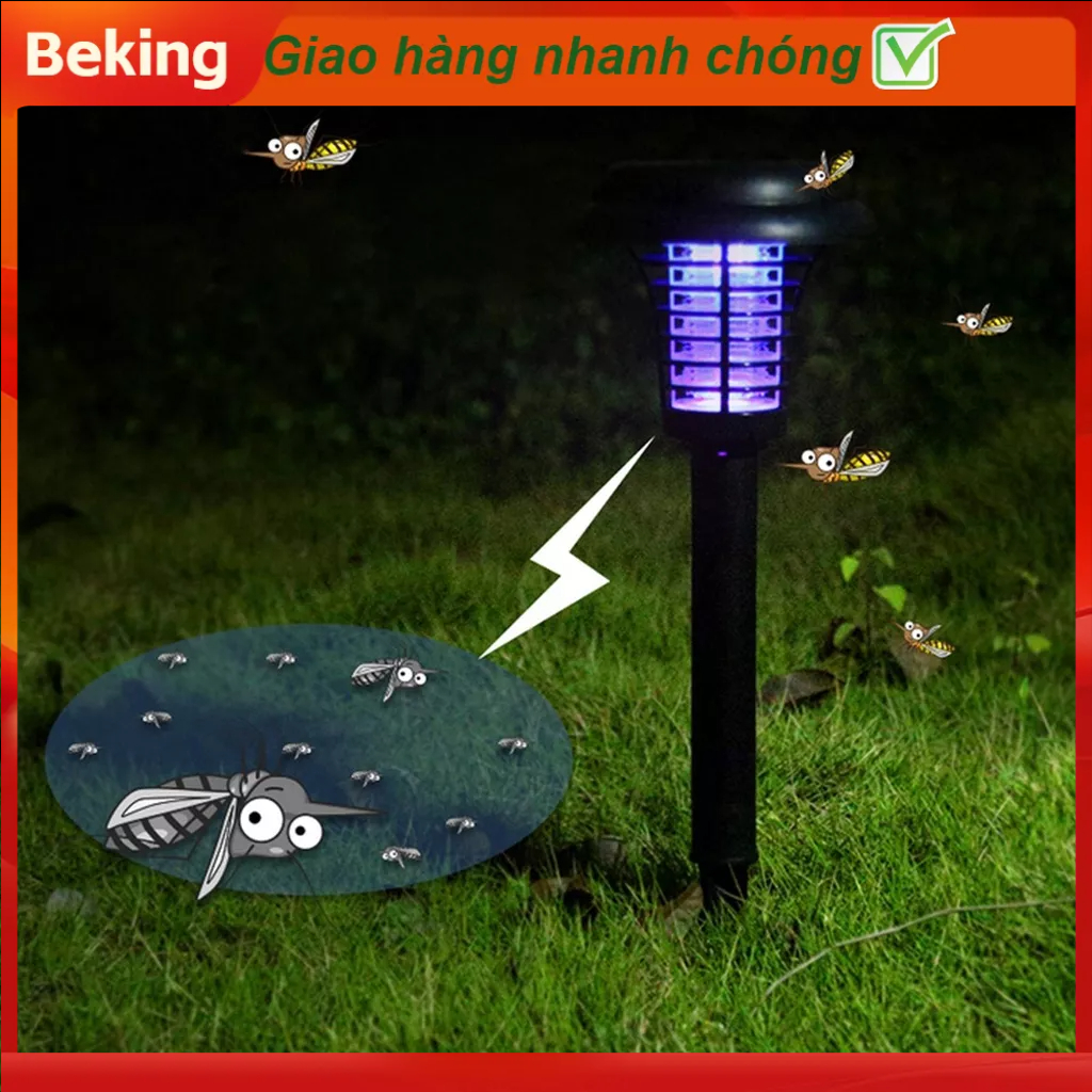 ![Hàng Sẵn] Đèn Bắt Muỗi, Bẫy Côn Trùng Năng Lượng Mặt Trời Đèn Diệt Muỗi Điện Tử Led Sân Vườn Ngoài, Chống Thấm Nước Beking F.