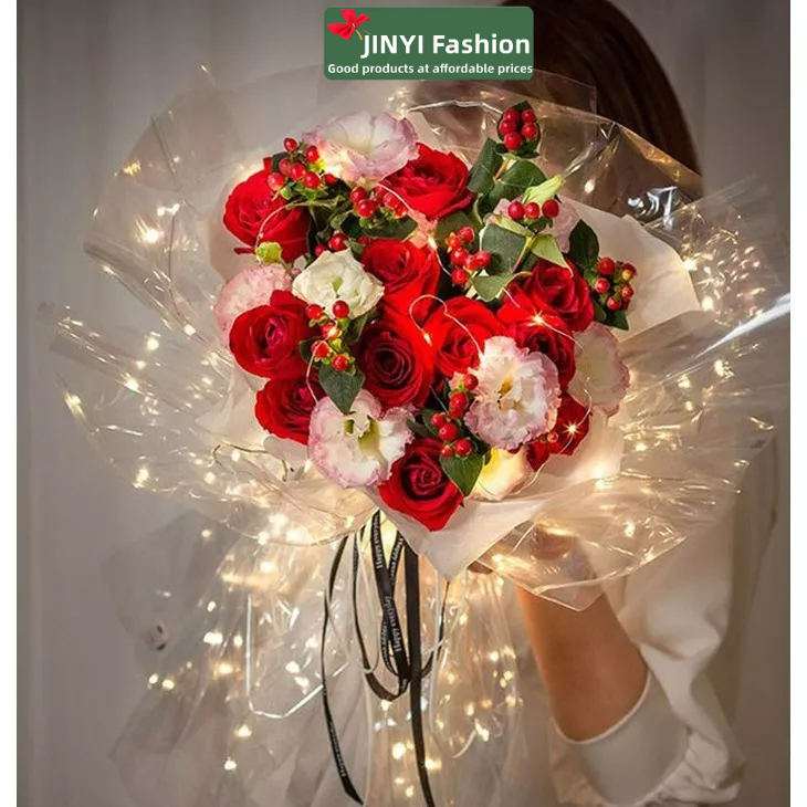 1 Bó Hoa Giấy Dày Trong Suốt Chống Nước 58 * 58cm