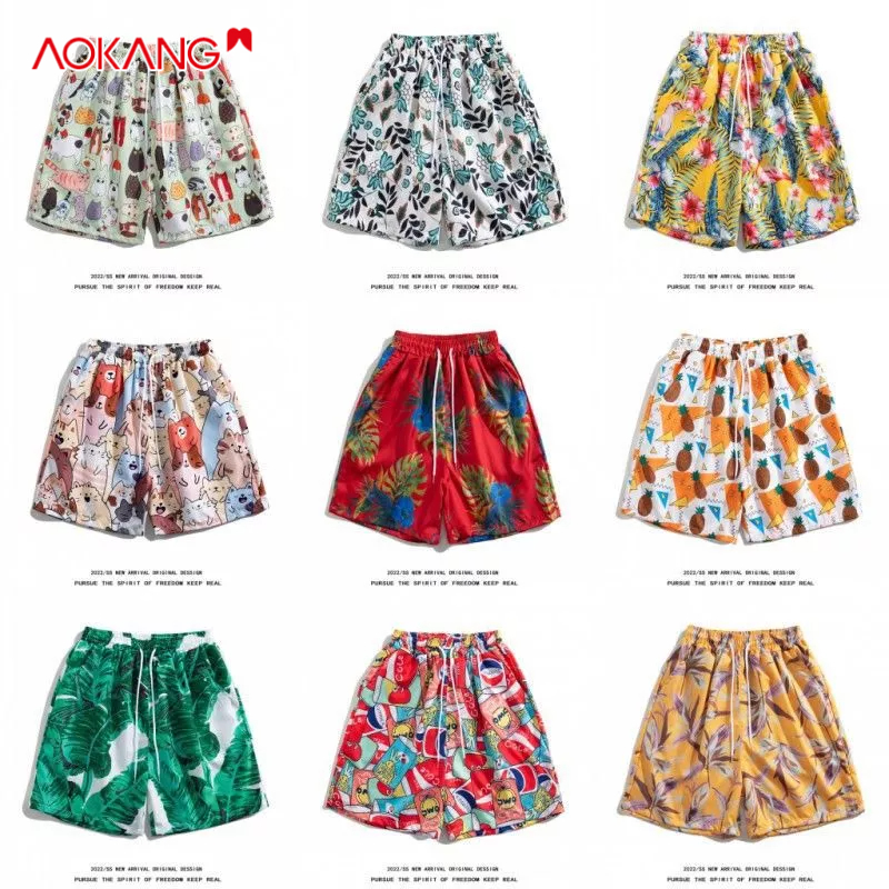 Quần Short Đi Biển Dáng Rộng Thoáng Khí Phong Cách Dân Tộc Mới Cho Nam