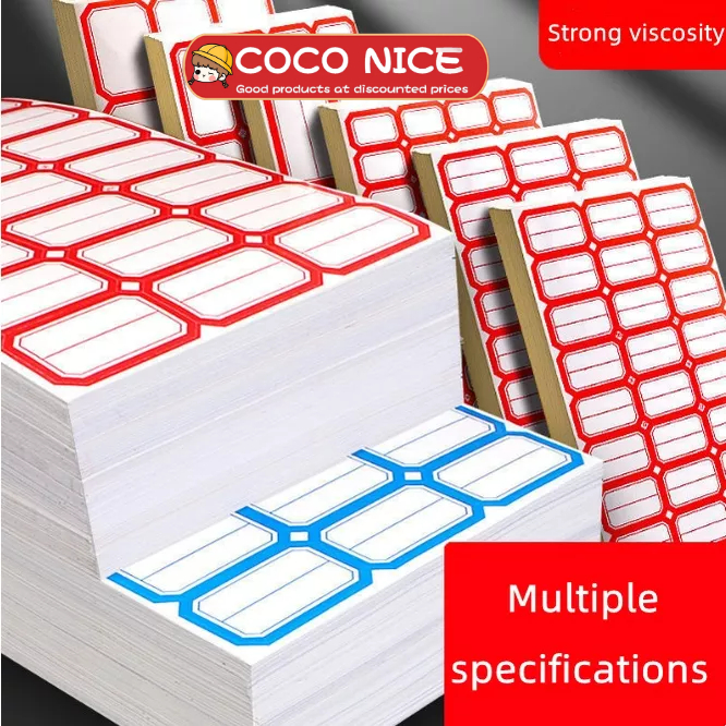 Nhãn Dán Ghi Tên Tự Dính Màu Đỏ Đa Năng