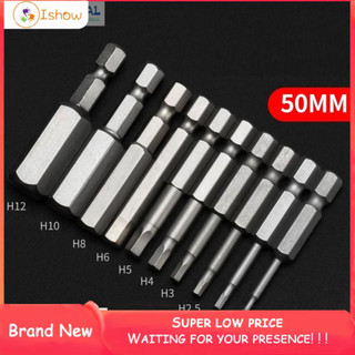 Set 10 đầu tua vít lục giác 1 / 4 inch 50mm 65mm 100mm h1.5-h12 chuyên dụng
