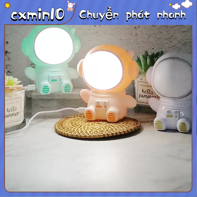 Đèn ngủ, 3 Modes LED Colorful Cute Astronaut Appearance USB Port Đ ồ trang trí hình phi hành gia đ ộc đ áo phong cách Bắc Âu cho phòng bé Cxmin10