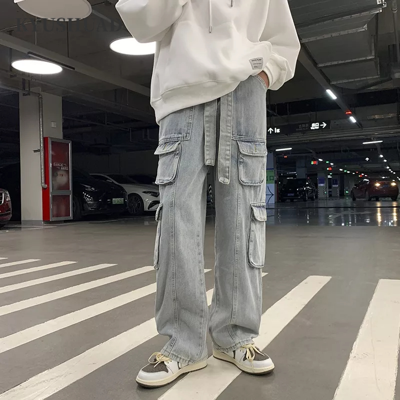 Kyushuad | Quần jeans Dài Ống Rộng Thời Trang Dành Cho Nam