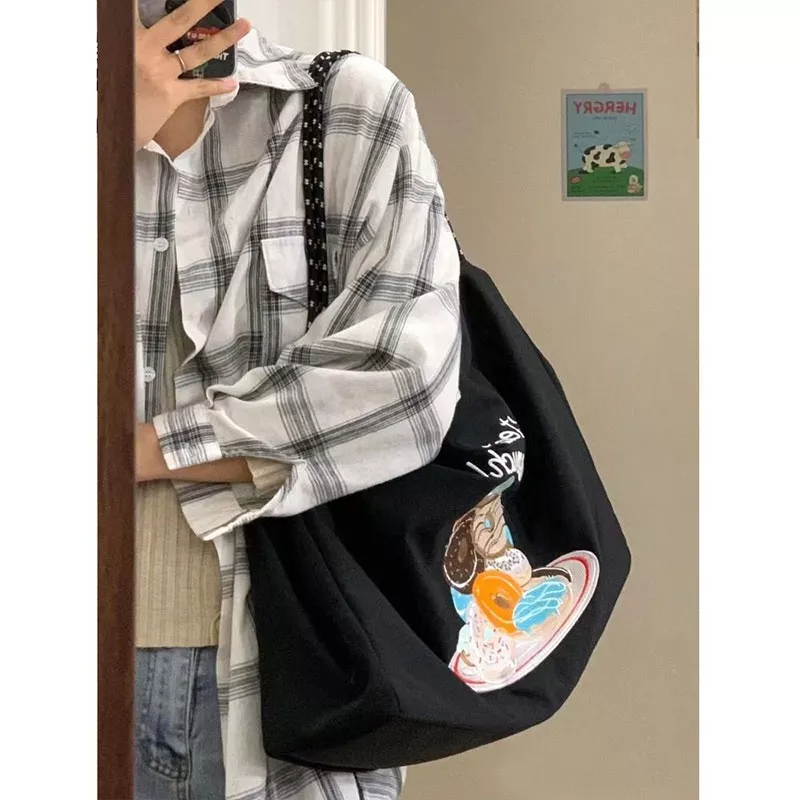 Nallcheer Túi Xách Đeo Vai Sức Chứa Lớn Phong Cách Nhật Bản Đơn Giản Thời Trang Cho Nữ