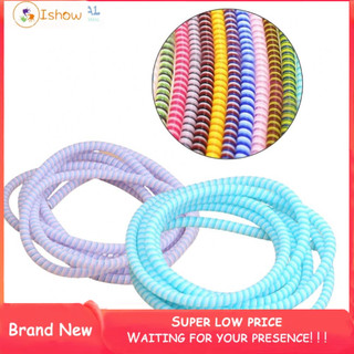 ⚡Hot Sale⚡Colorful Mobile Phone Data Cable Protection Rope 1.4m Spring Charging Wire Winder Ready Stock-ISHOW