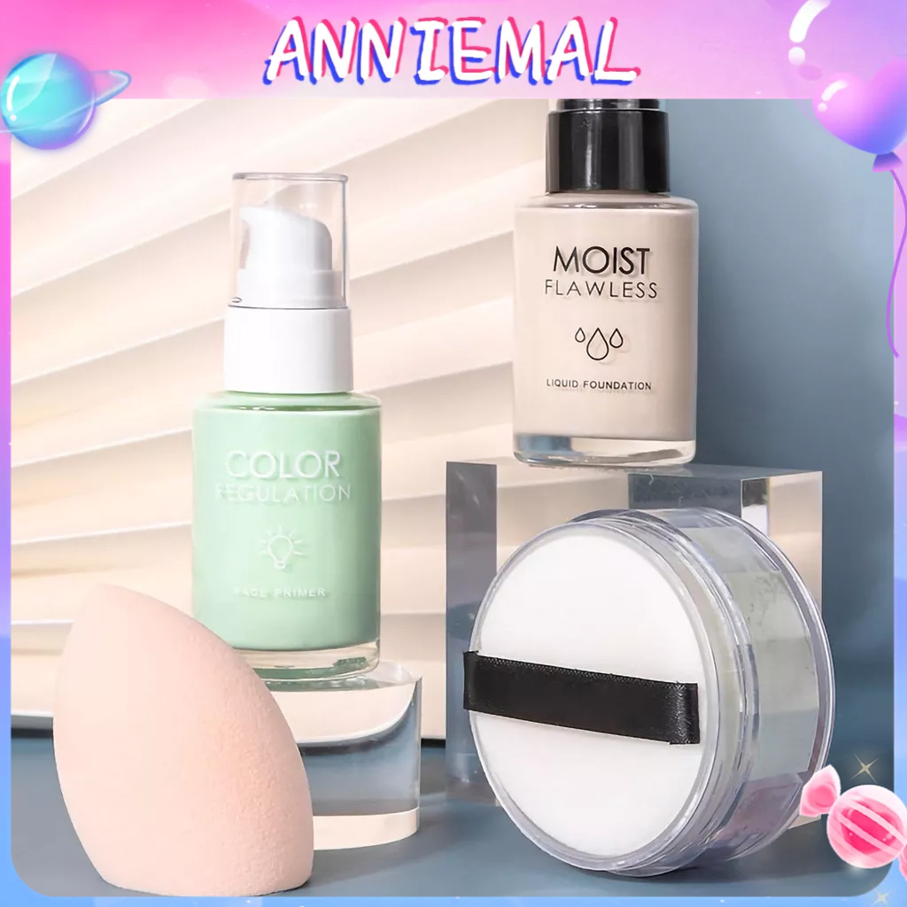 Bộ Phấn Nền BB Cream Foundation Dạng Bột Lỏng Beauty Egg Dưỡng Ẩm Che Phủ Toàn Diện Khuyết Điểm Cho Lớp Trang