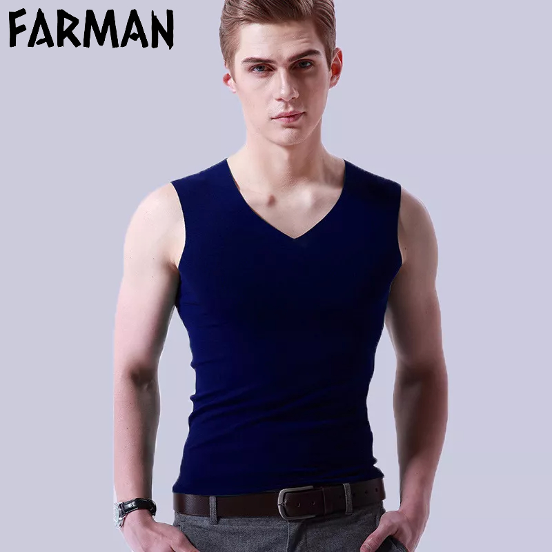 FARMAN Áo Thun Ba Lỗ Thể Thao Bằng Vải Lụa Lạnh Mỏng Nhanh Khô Không Để Lại Dấu Vết Thời Trang Cho Nam