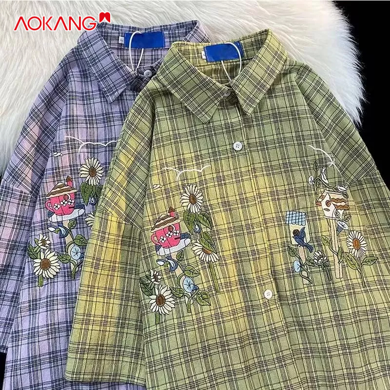 Aokang Áo Sơ Mi Tay Lửng Phong Cách Nhật Bản Thời Trang Mùa Xuân Cho Nam