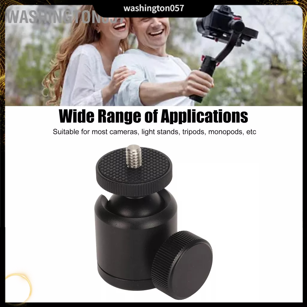 Có thể bán buôn Đầu Bi Mini 1 / 4in Vít 3 / 8in Xoay 360 Độ Bằng Hợp Kim Nhôm Cho Chân Máy Ảnh Tripod Monopod Hàng giao ngay