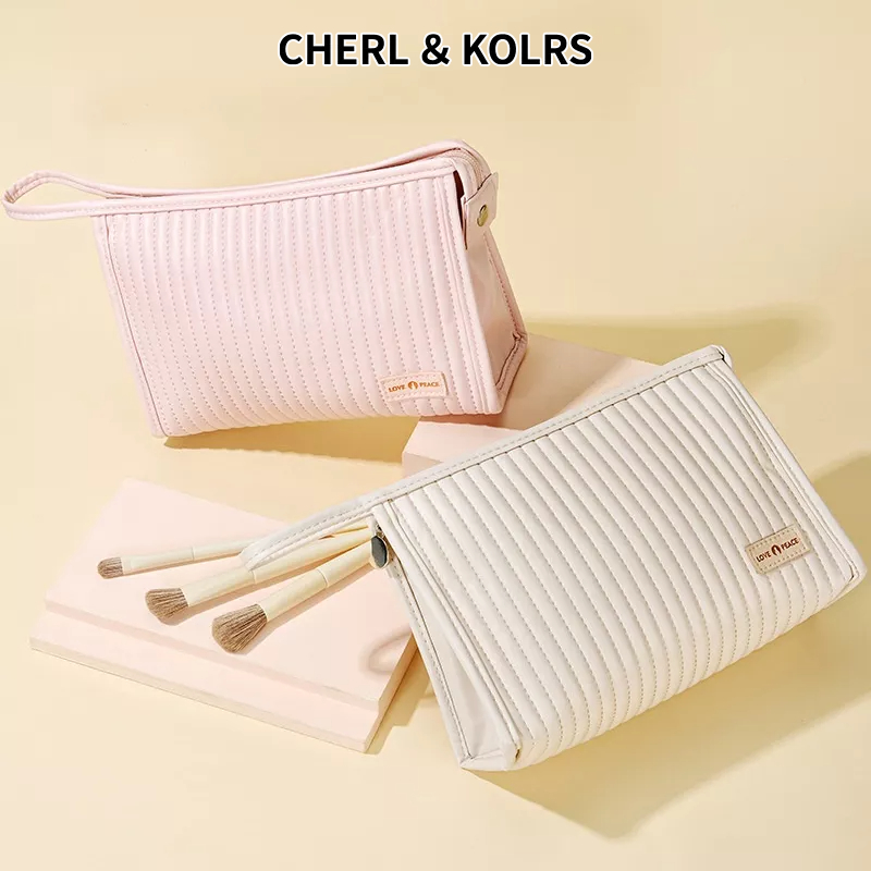 Túi đựng mỹ phẩm du lịch CHERLKOLRS Ck màu trắng tiện lợi