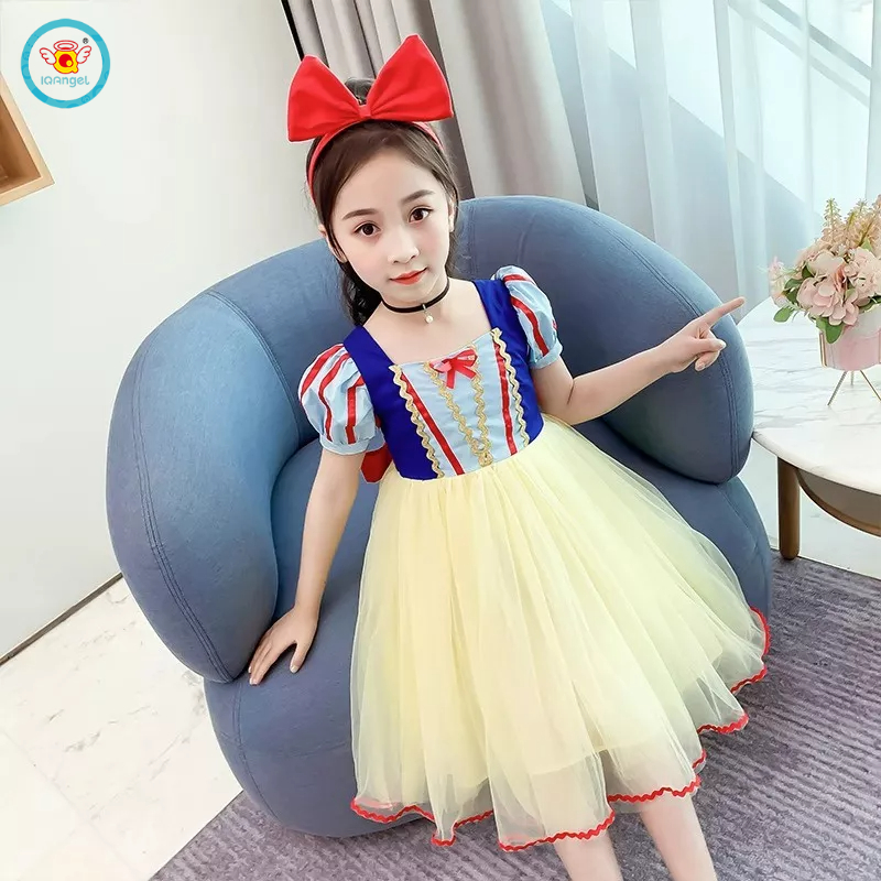 IQ Angel  Đầm Công Chúa Bạch Tuyết Phối Lưới Dễ Thương Thời Trang Cho