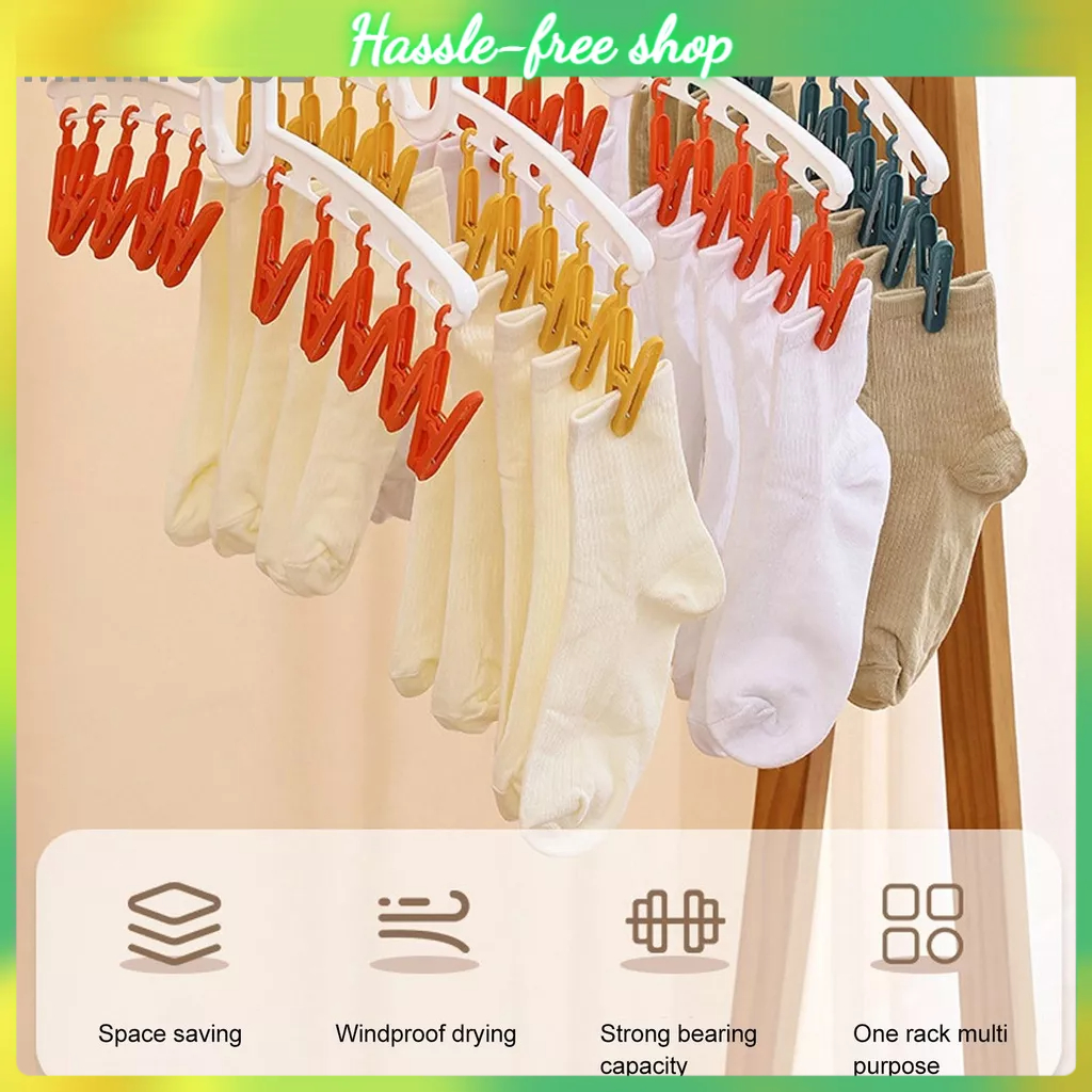 MiniHouse Kẹp Sock Nhựa Giá Phơi Thanh Thẳng Cho Quần Áo Đồ Du Lịch Di Động