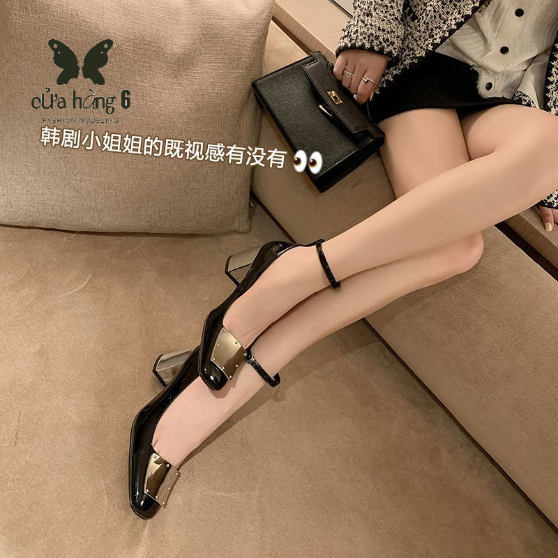 ✨Giày Cao Gót Mũi Vuông Phong Cách vintage  Cho Nữ giày cao gót trắng cao gót đen dép nữ giày cao gót giày cao gót đen guốc cao gót nhọn dép gót gót giá rẻ dép cao gót trắng cao gót nữ trắng