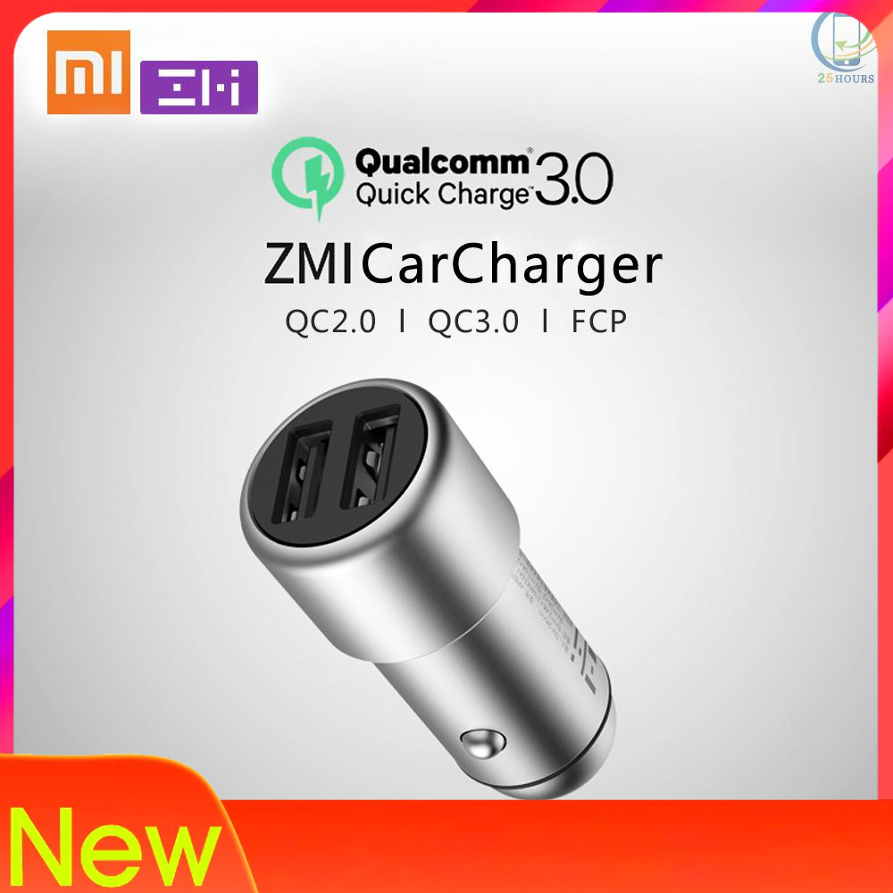 Cốc Sạc Nhanh 25 Giờ Xiaomi Zmis Qc3.0 Cổng Usb Kép 5v/3a 9v/2a 12v/1.5a Cho Xe Hơi