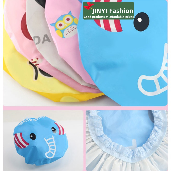 Mũ Trùm Tóc Khi Tắm Chống Thấm Nước In Họa Tiết Hoạt Hình Dễ Thương