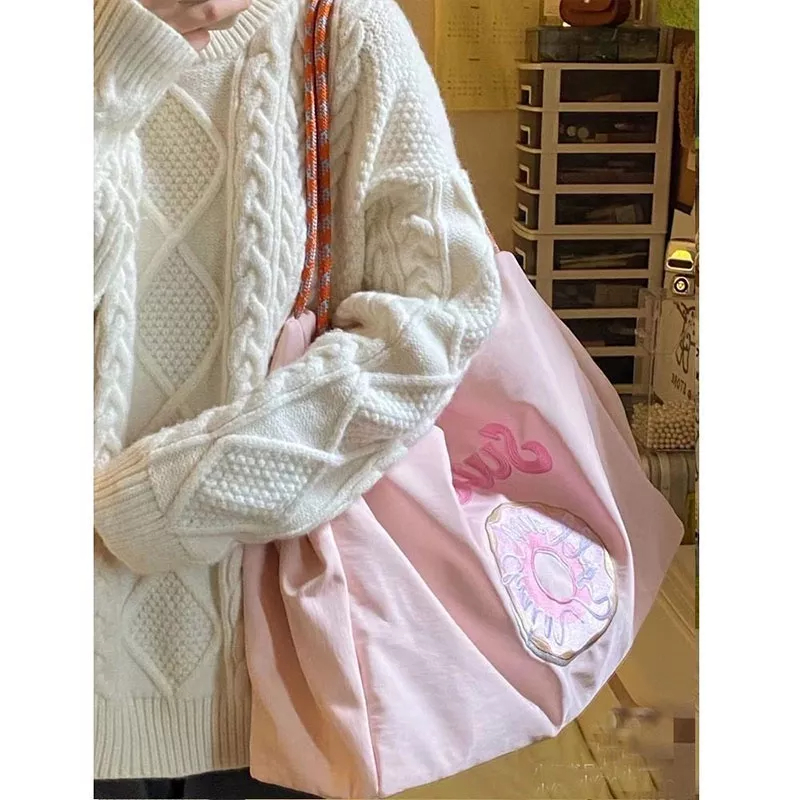 Nallcheer Túi Xách Đeo Vai Sức Chứa Lớn Phong Cách Nhật Bản Đơn Giản Thời Trang Cho Nữ