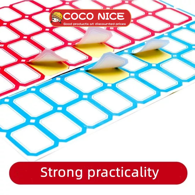 Nhãn Dán Ghi Tên Tự Dính Màu Đỏ Đa Năng