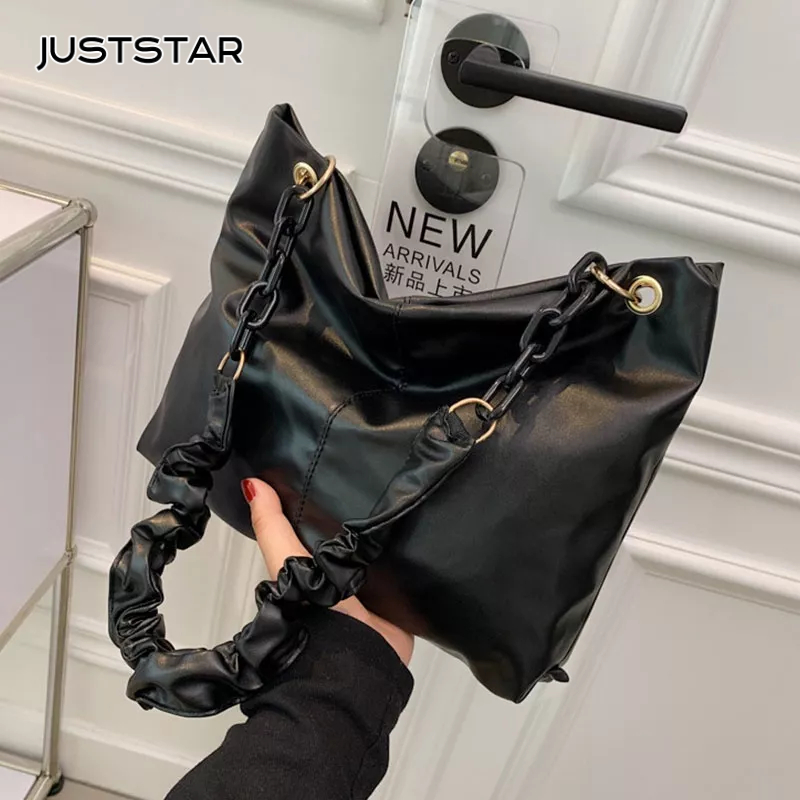 Just STAR Túi Đeo Vai / Đeo Chéo Cỡ Nhỏ Kết Cấu Dây Xích Thời Trang Hàn Quốc Mới Cho Nữ