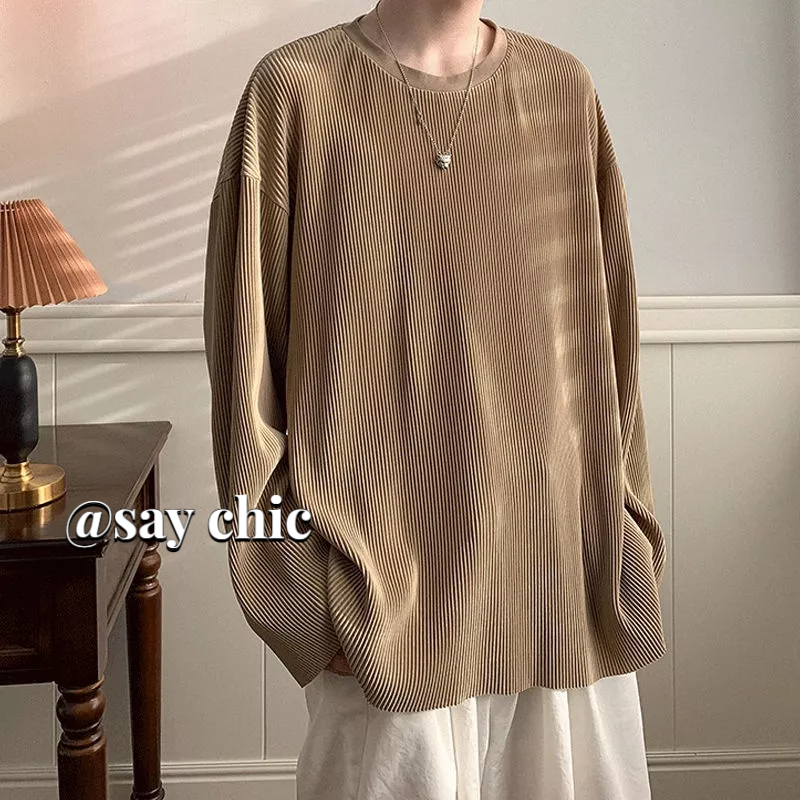Áo Thun Dài Tay Họa Tiết Sọc Ngang Thời Trang Dành Cho Nam
