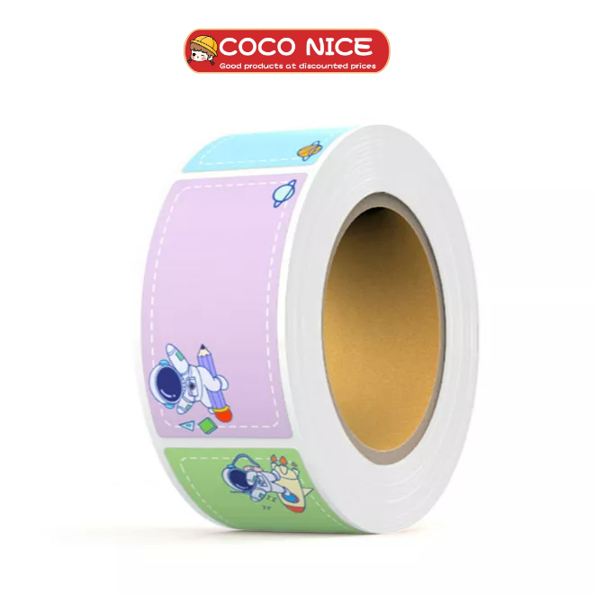 Cuộn 280 Nhãn Dán Ghi Tên Chống Thấm Nước Họa Tiết Hoạt Hình Dành Cho Học Sinh