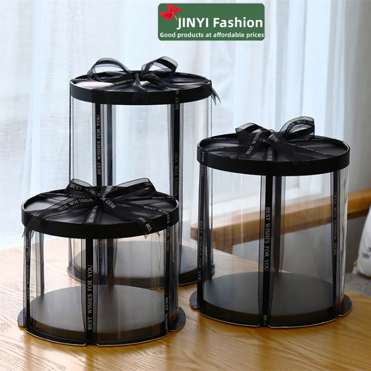 Hộp Đựng Bánh Kem Hình Tròn 6 inch Trong Suốt Dùng Làm Quà Tặng Sinh Nhật / Đám Cưới / Valentine