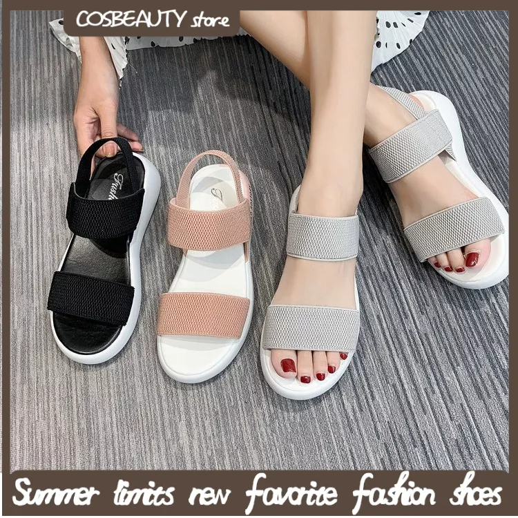 Giày Sandal Thể Thao Co Giãn Mẫu Mới 2023 Phong Cách Roman Thời Trang Mùa Hè Cho Nữ